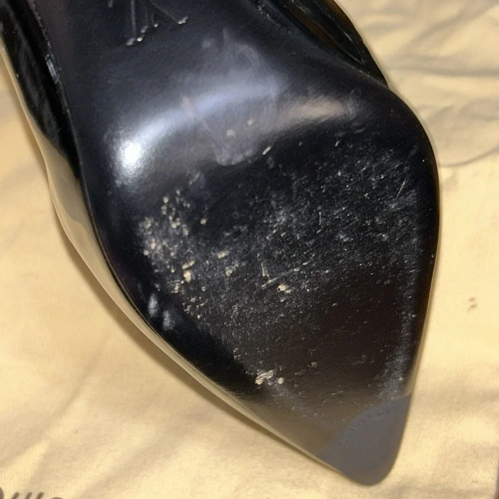 Louis Vuitton Patent Leather Slingback Pumps Women's Size: 38/8 With Dust‎ Bags